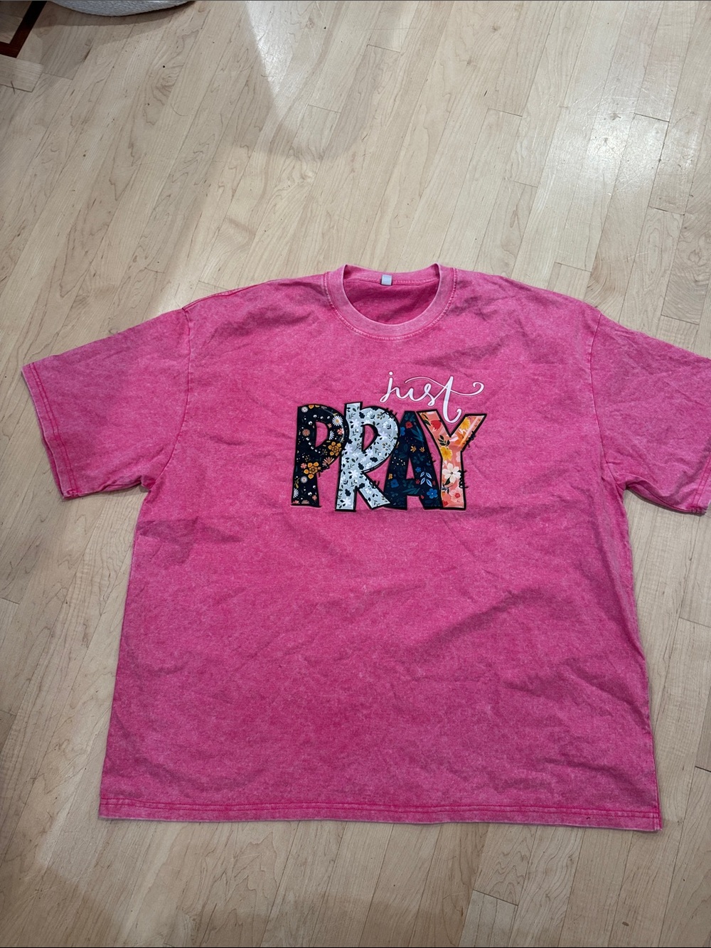 Just Pray Pink Graphic Tee for Women